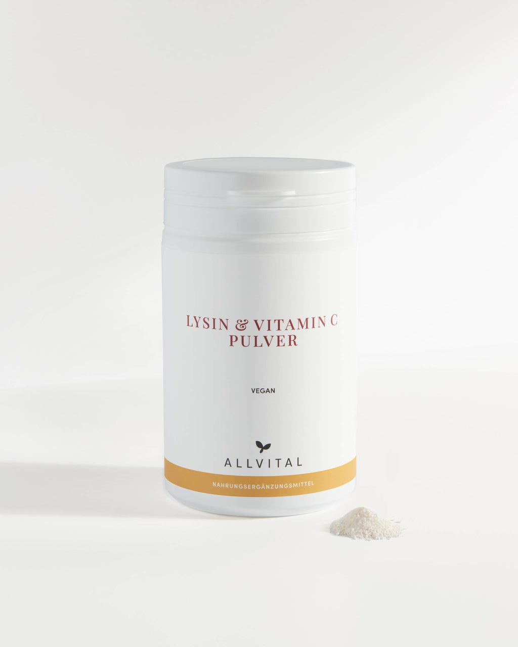 Allvital Lysin und Vitamin C Pulver vegan. Gut für die Kollagenbildung, Blutgefäße, Knochen, Knorpel, Haut und Zähne. Schützt vor oxidativen Stress.